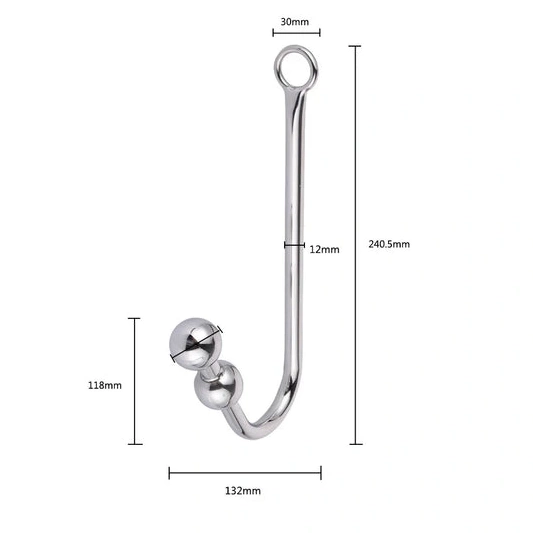 Anal Hooks with Anal Elegant 5334 Hook and Beaded Cuffs Collar 0905